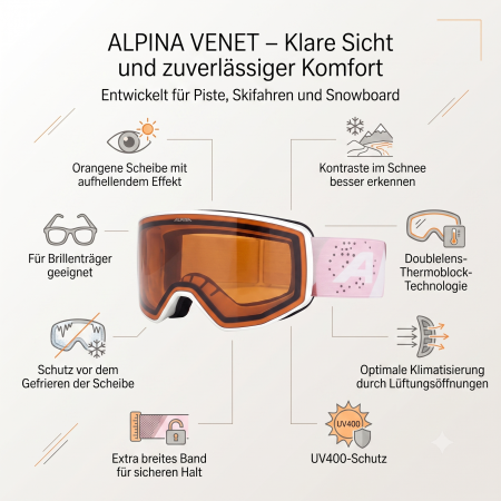 Preview: VENET (white-rose matt - orange)