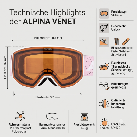 Alpina VENET (white-rose matt - orange)