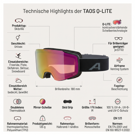 Alpina TAOS Q-LITE (black matt - mirror red)
