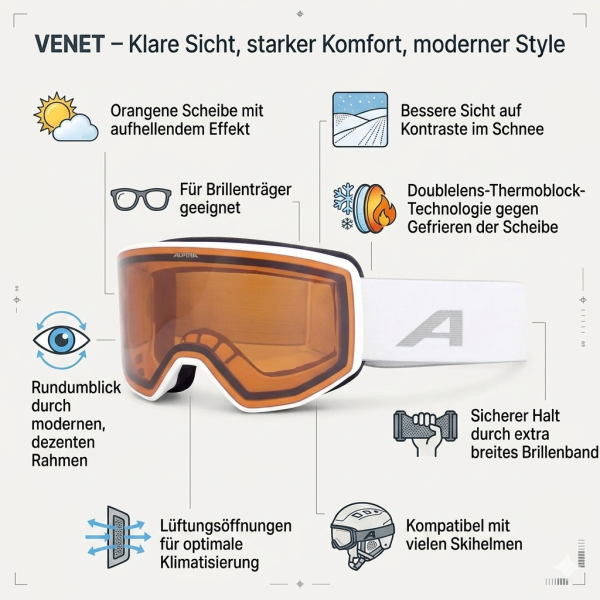 Alpina VENET (white matt - orange - weiß)