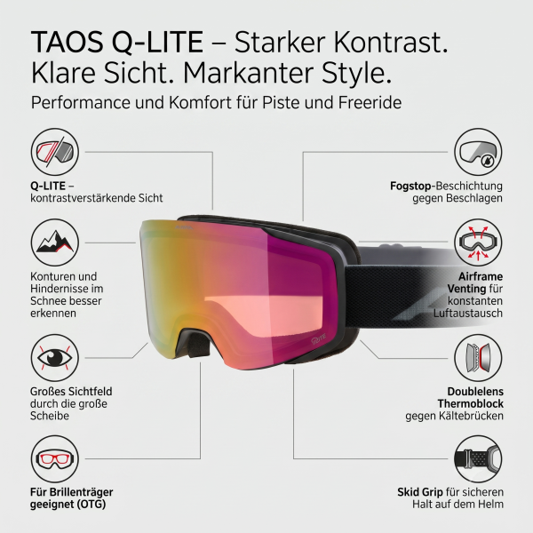 Alpina TAOS Q-LITE (black matt - mirror red)