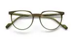 Die Brille PAU gibt es auch in der Farbe Grün-Braun